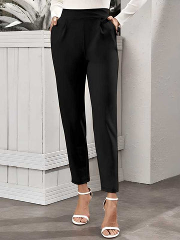 Women's Flat Front Casual Trousers