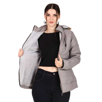 Women's Solid Fluffy/ Puff Jackets