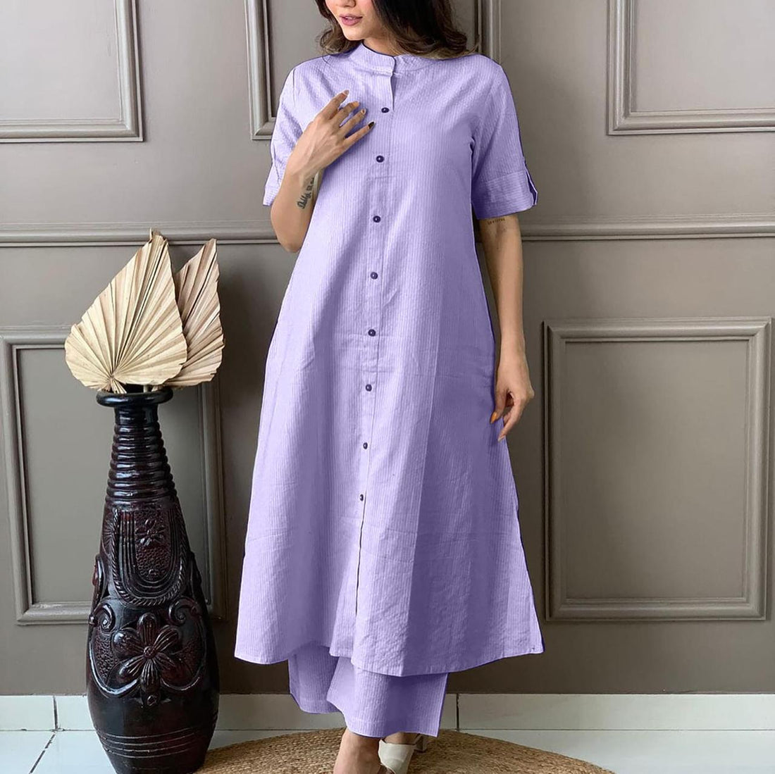 Women Pure Cotton Kurta Palazzo Set