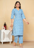 Straight cotton kurti suit set