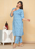 Straight cotton kurti suit set