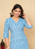 Straight cotton kurti suit set