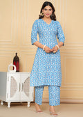 Straight cotton kurti suit set