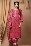 Premium Printed Designer Kurta With Bottom Wear With Printed Dupatta Set