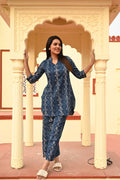 Blue Mosaic Co-ord Set for Women