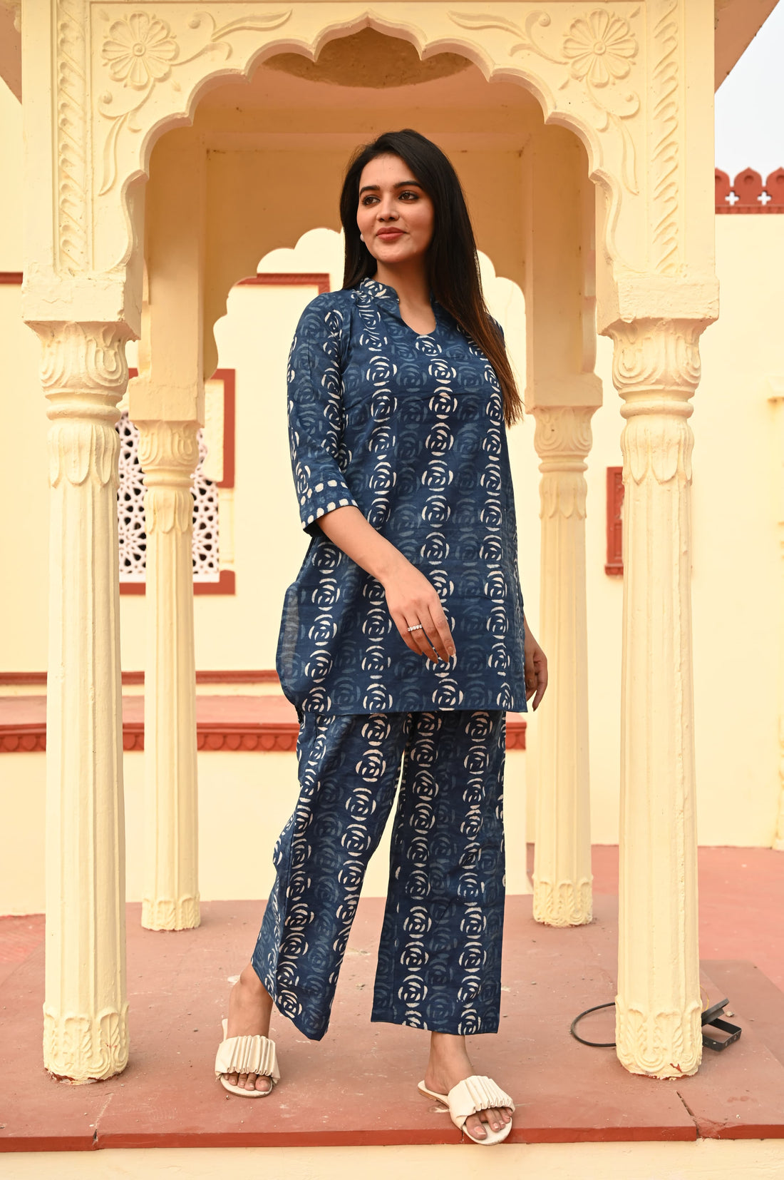 Blue Mosaic Co-ord Set for Women