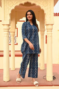 Blue Mosaic Co-ord Set for Women