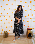 Black Rayon Kurti Pant Set