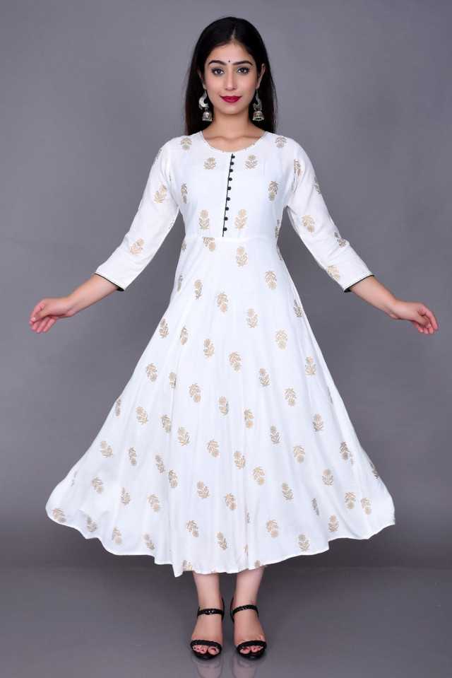 Aman Rayon Kurtis For Women (White, S) - Anjali & Harry