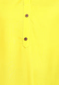 Women Yellow Solid Short Kurti with Mandarin Collar