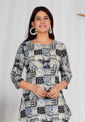 Women Cotton Black Block Print Co-ords Set