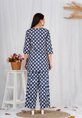 Women Comfortable Cotton Indigo Block Print Co-ords Set